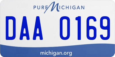 MI license plate DAA0169