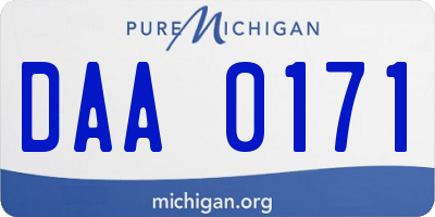 MI license plate DAA0171