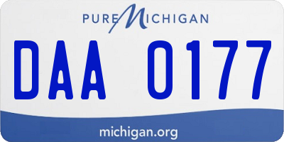 MI license plate DAA0177