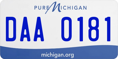 MI license plate DAA0181