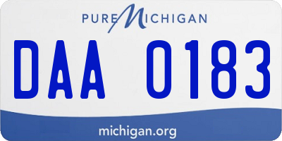 MI license plate DAA0183