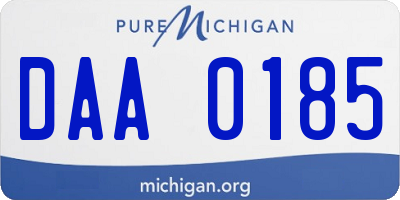 MI license plate DAA0185