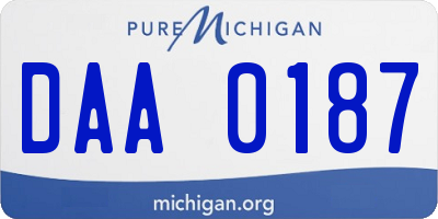 MI license plate DAA0187