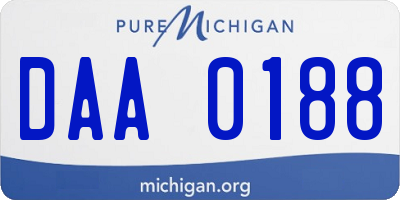 MI license plate DAA0188