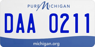 MI license plate DAA0211