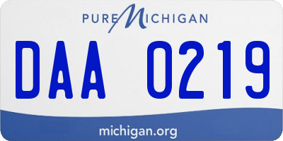 MI license plate DAA0219