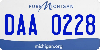 MI license plate DAA0228