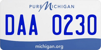 MI license plate DAA0230