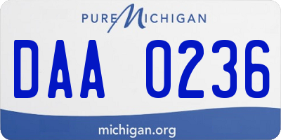 MI license plate DAA0236