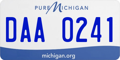 MI license plate DAA0241