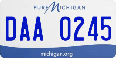 MI license plate DAA0245