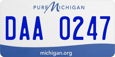 MI license plate DAA0247