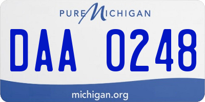 MI license plate DAA0248
