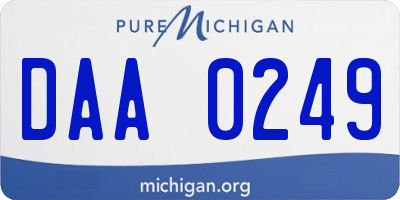 MI license plate DAA0249