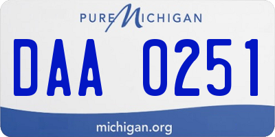 MI license plate DAA0251