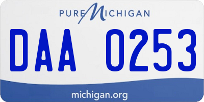 MI license plate DAA0253