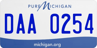 MI license plate DAA0254
