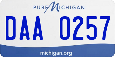 MI license plate DAA0257