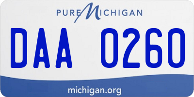 MI license plate DAA0260
