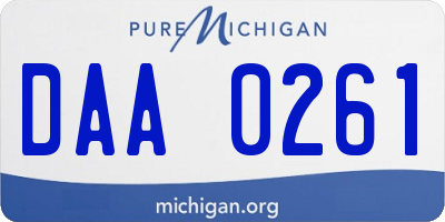 MI license plate DAA0261