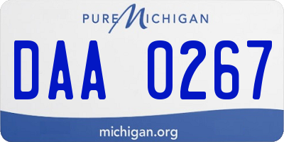 MI license plate DAA0267