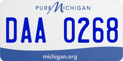 MI license plate DAA0268