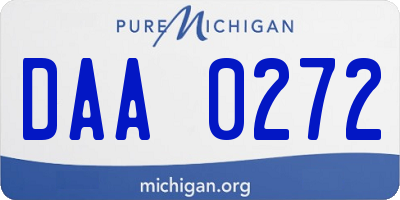 MI license plate DAA0272