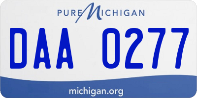 MI license plate DAA0277