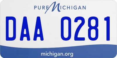 MI license plate DAA0281