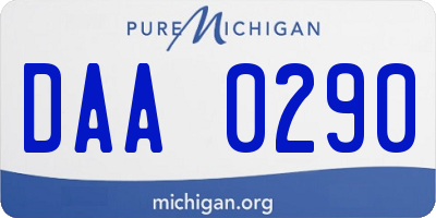 MI license plate DAA0290