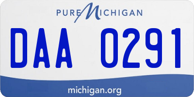 MI license plate DAA0291