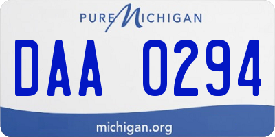 MI license plate DAA0294