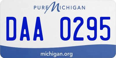 MI license plate DAA0295