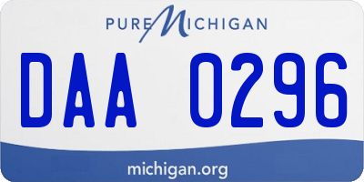 MI license plate DAA0296