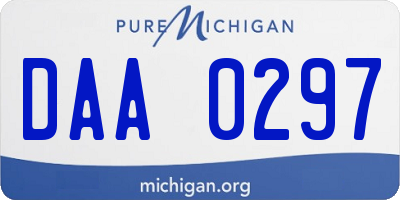 MI license plate DAA0297