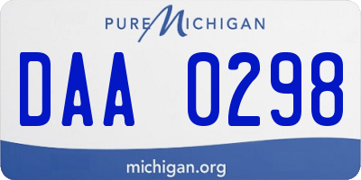 MI license plate DAA0298