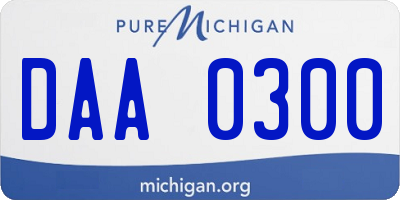 MI license plate DAA0300