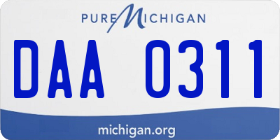 MI license plate DAA0311