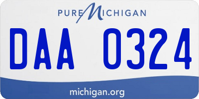 MI license plate DAA0324