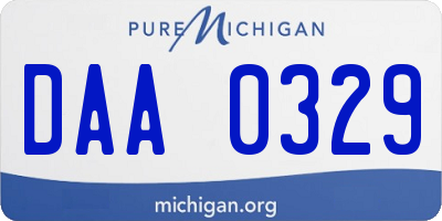 MI license plate DAA0329