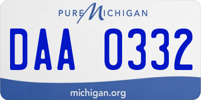 MI license plate DAA0332