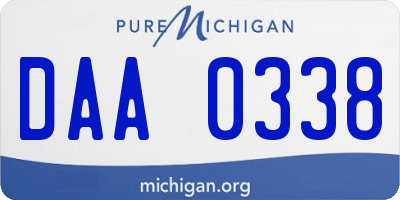 MI license plate DAA0338