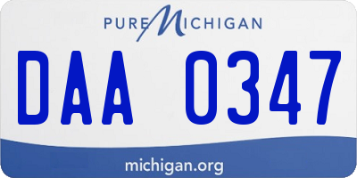 MI license plate DAA0347