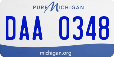 MI license plate DAA0348