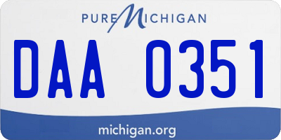 MI license plate DAA0351