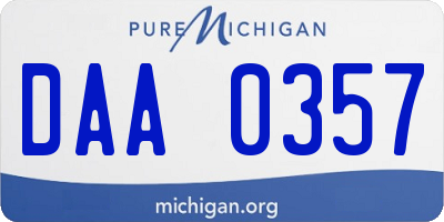 MI license plate DAA0357