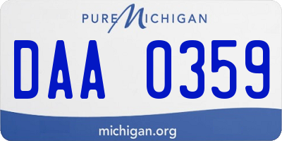 MI license plate DAA0359