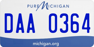 MI license plate DAA0364