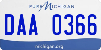 MI license plate DAA0366