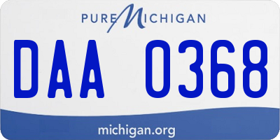 MI license plate DAA0368